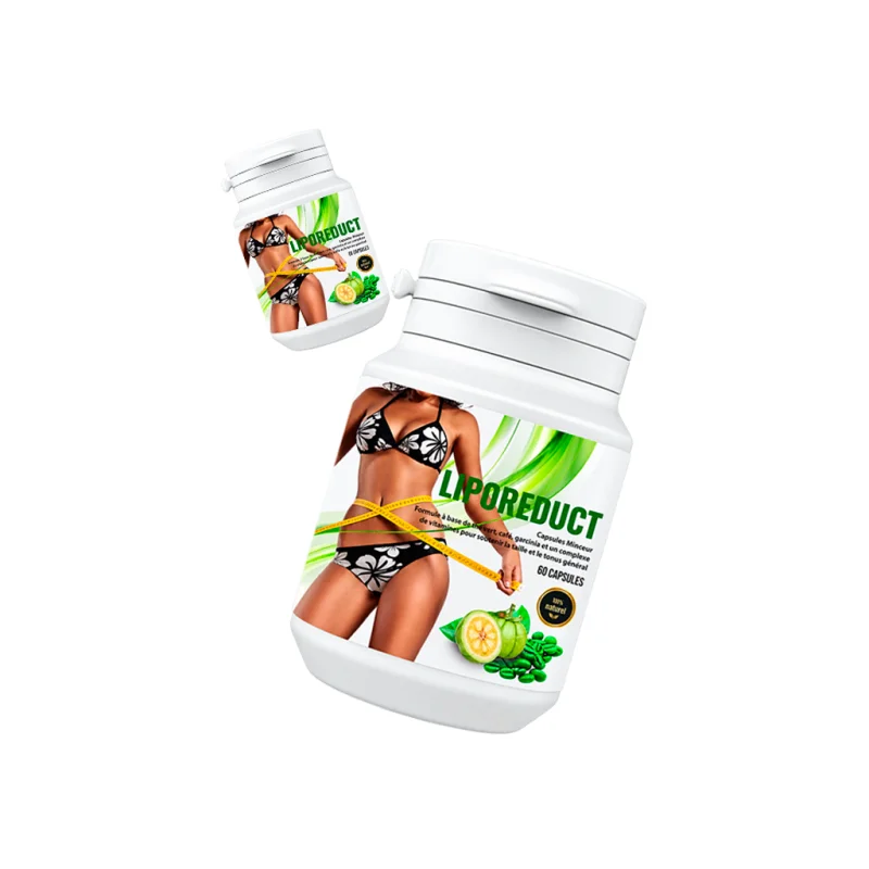 Liporeduct bottle shown standing and at an angle